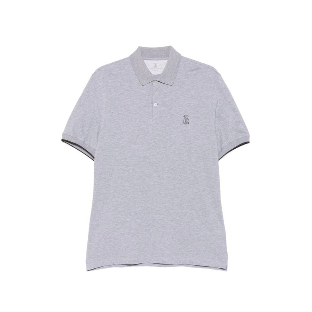 Brunello Cucinelli Grey Polo Shirts Men